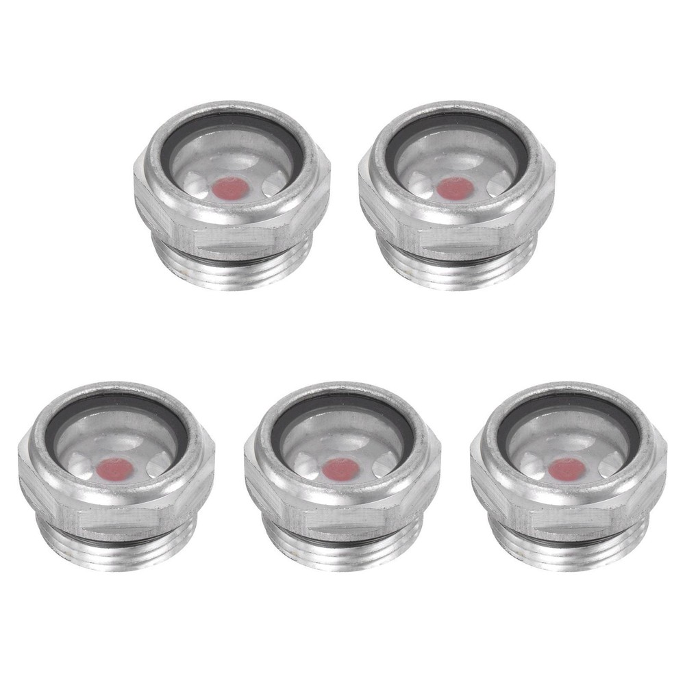 Air Compressor Oil Level Gauge Sight Glass M22x1.5mm Clear Glass 5Pcs