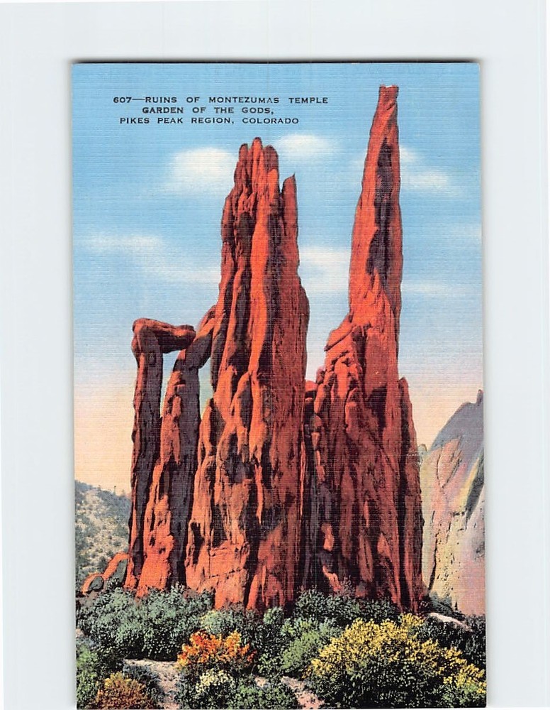Postcard Ruins of Montezuma Temple Garden of the Gods Pikes Peak Region Colorado