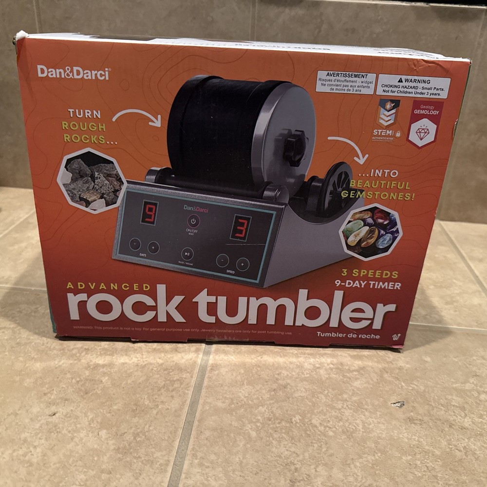 New Dan & Darci Advanced Rock Tumbler Kit 3 Speeds 9-Day Timer Complete Set J712