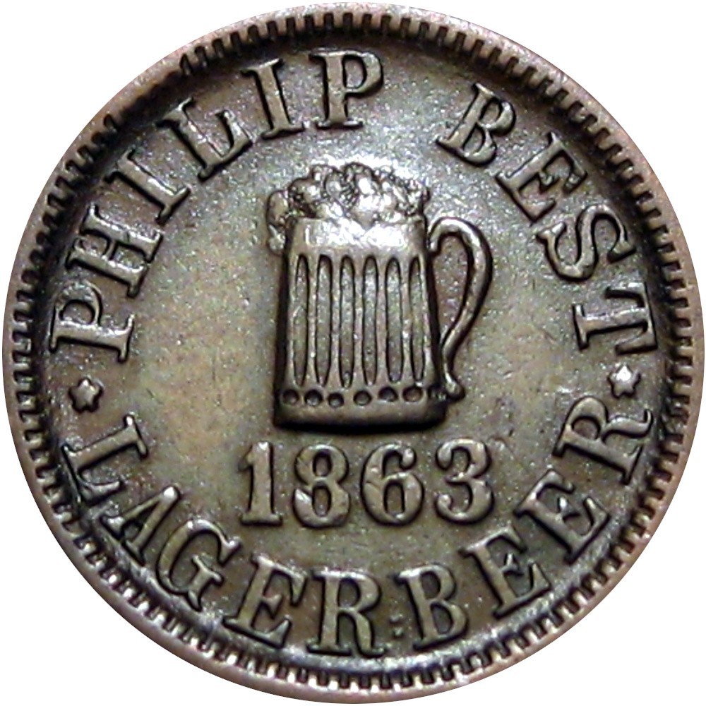 1863 Milwaukee Wisconsin Civil War Token Empire Brewery Lager Beer Mug