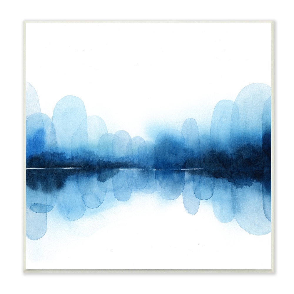Stupell Reflecting Blue Arches Abstract Layered Shapes over White 12 x 12