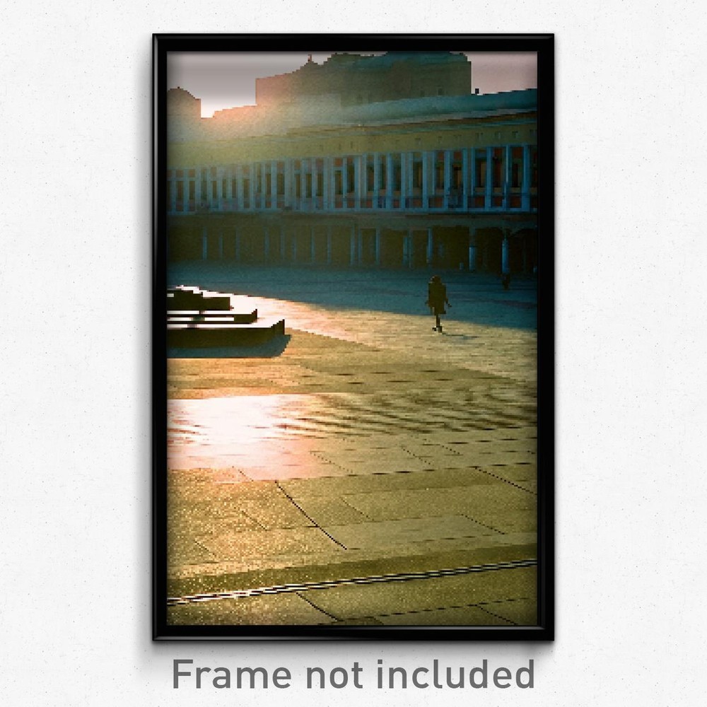 8 Bit Psychedelic Trippy Pixel Art Poster - Rundown Plaza Video Game Print