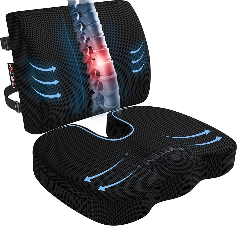 Seat Cushion and Lumbar Support for Office Chair, Desk Chair Cushion, Memory Foa