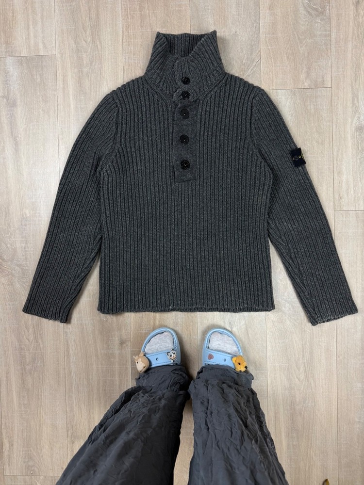 Vintage Stone Island 2007 AW Wool Sweater Gray Size L