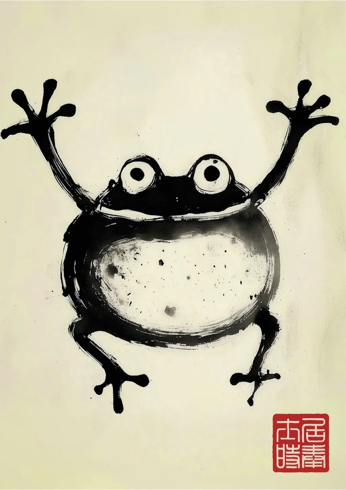 Frog Matsumoto Hoji Japanese Japan Vintage Wall Art Poster Print