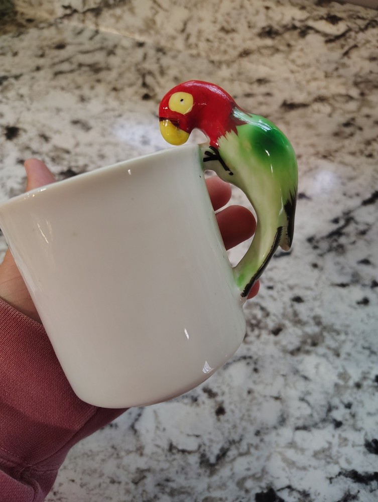 Vintage Pier 1 Mug Parrot Handle Mug Dated 1986 Made In Japan