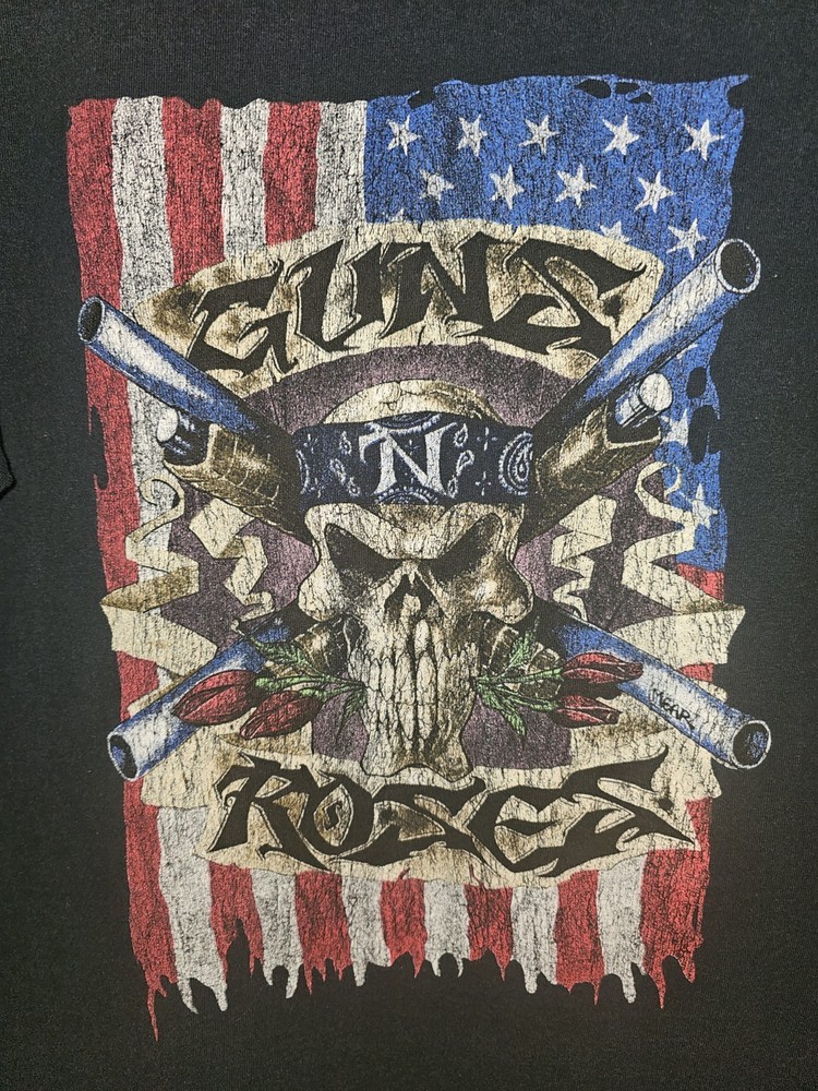 Guns N Roses Older Style Large Mens Black Graphic Logo Short Sleeve Tee
