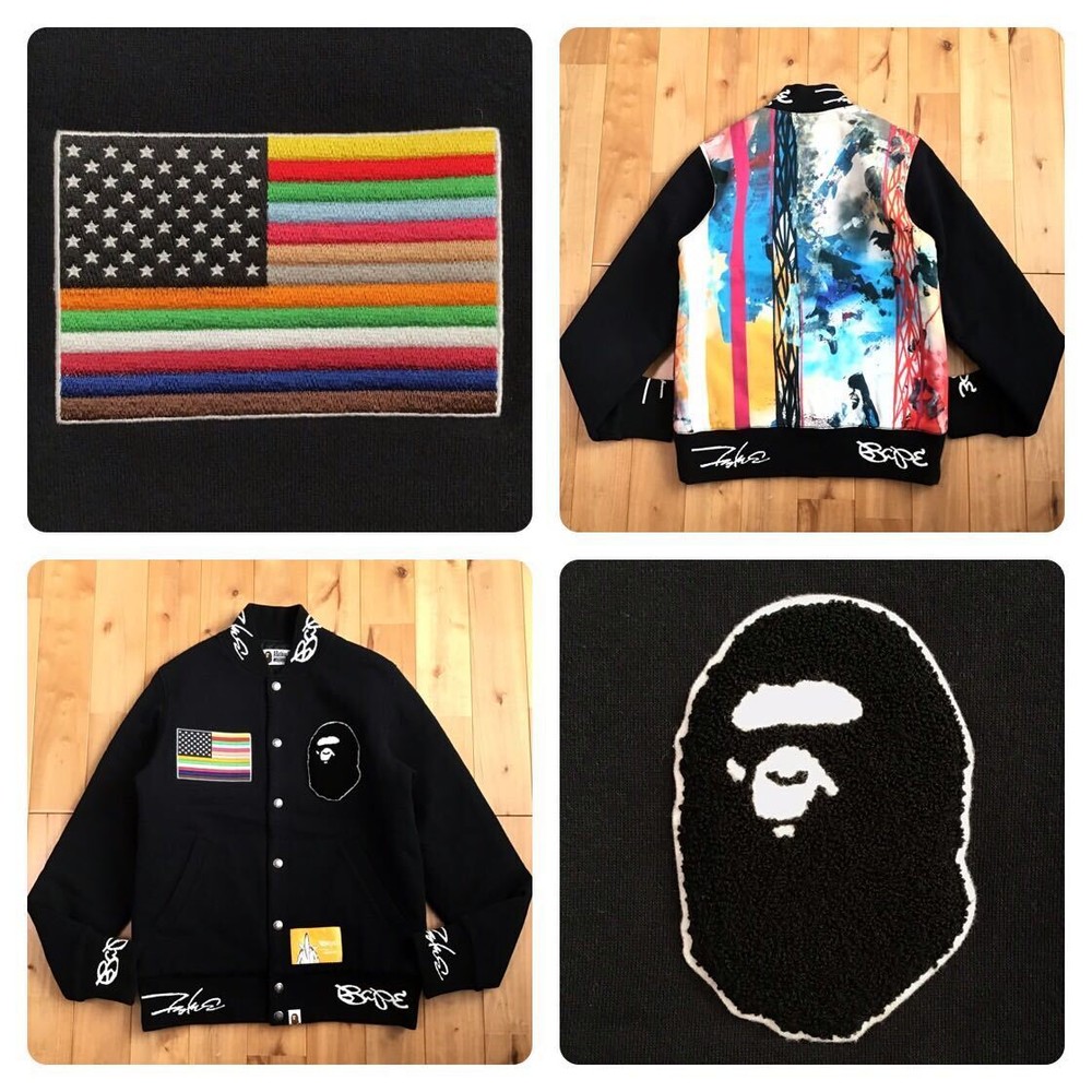 Futura Bape Varsity Jacket M Size A Bathing Ape Stadium