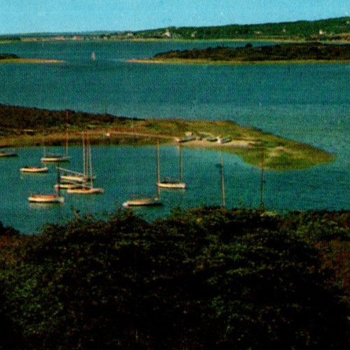 Vintage Postcard Chrome Clam Point Cove Menemsha Pond Martha's Vineyard MA