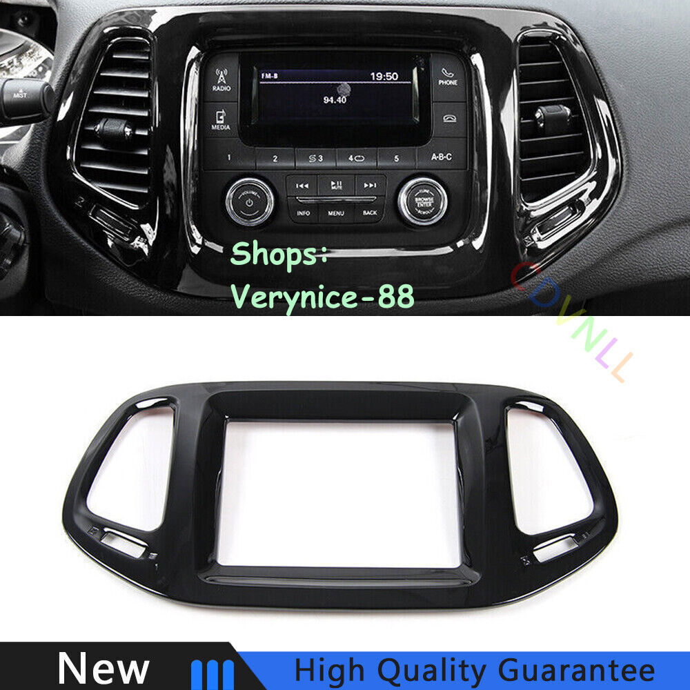 For Jeep Compass 2017-2020 Bright Black Central Console Navigation Frame Trim 1*
