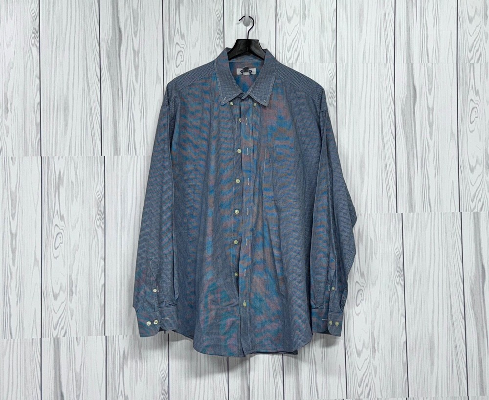 Old Navy plaid shirt mens size extra large button down long sleeve blue plaid