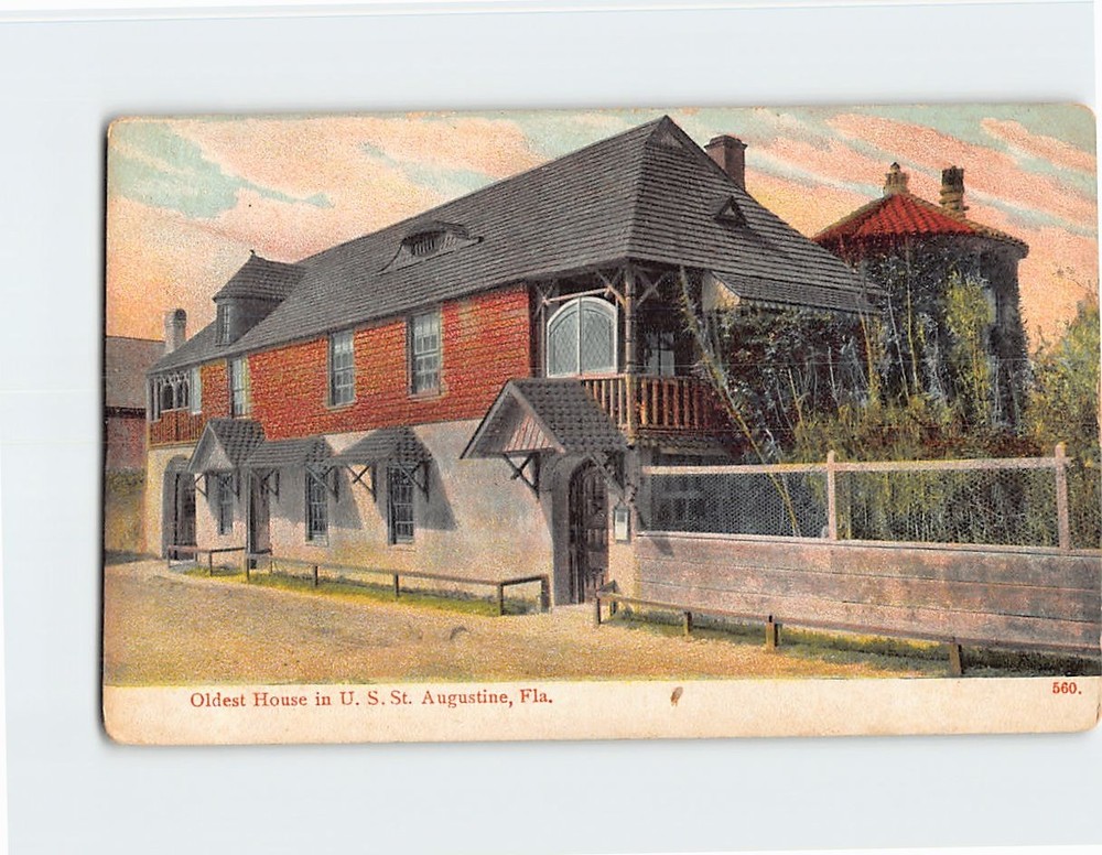 Postcard Oldest House in USA Saint St. Augustine Florida USA North America