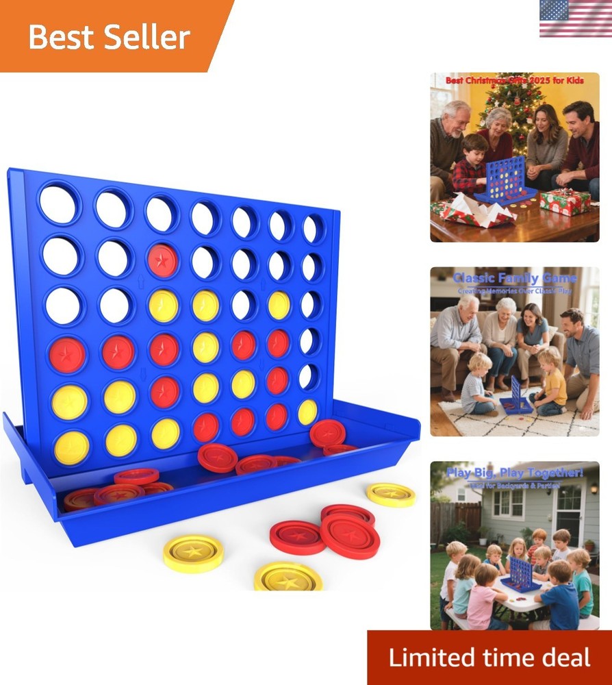 Educational Big Size 4 in a Row Game for Kids - Perfect for Family Gatherings!