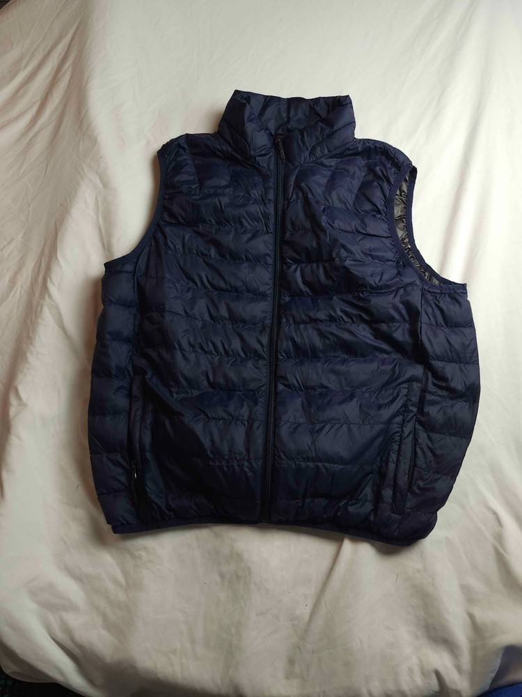 Hawke & Co Packable Quilted Vest Mens M Blue Performance Full Zip Dynamic Sport