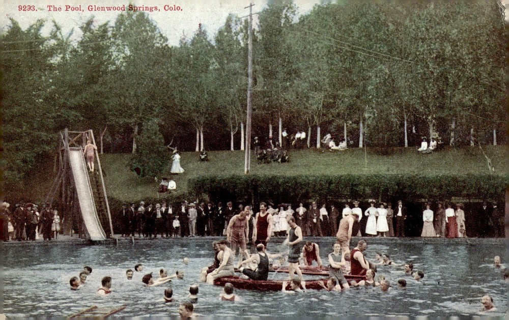 C1910 The Hot Springs Pool Glenwood Springs Colorado Litho Vintage Postcard