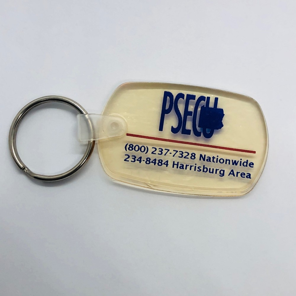 Vtg PSECU Credit Union Rubber Bank Advertising Keychain Harrisburg PA