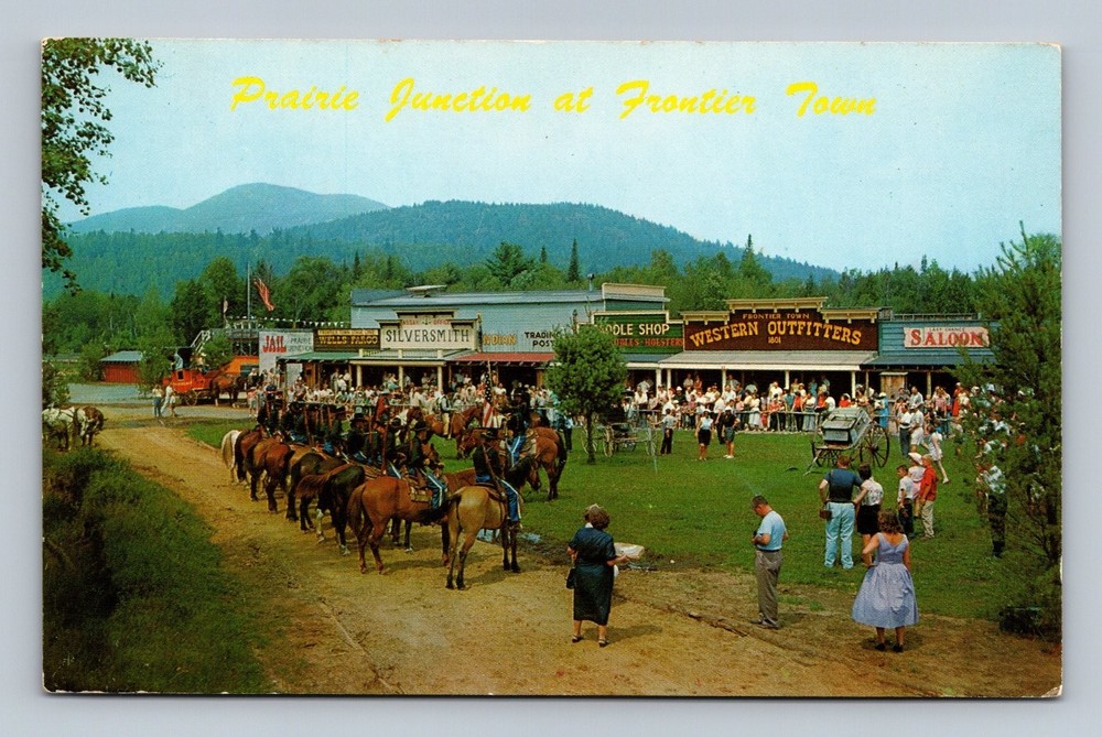 Vintage Frontier Town Adirondacks Prairie Junction Postcard 1959