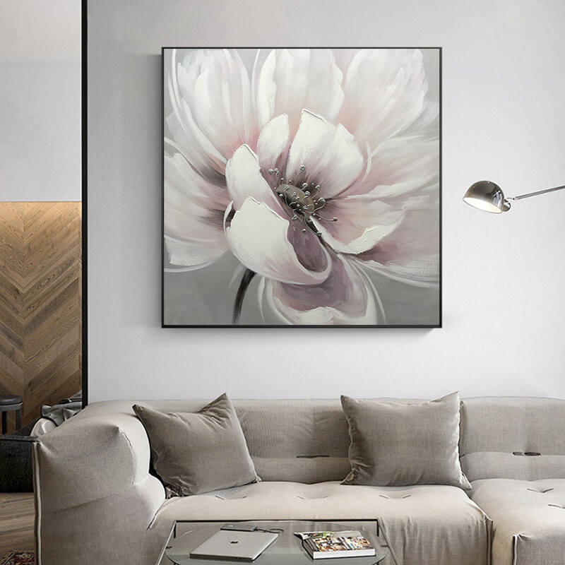 White Blue Painting Large Canvas Art Painting On Canvas White Painting Handmade