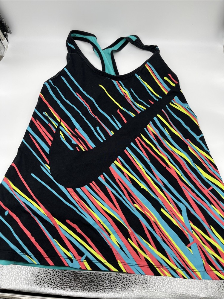 Nike Racerback Athletic Tank Top Women's Black Blue Red Yellow Sleeveless L