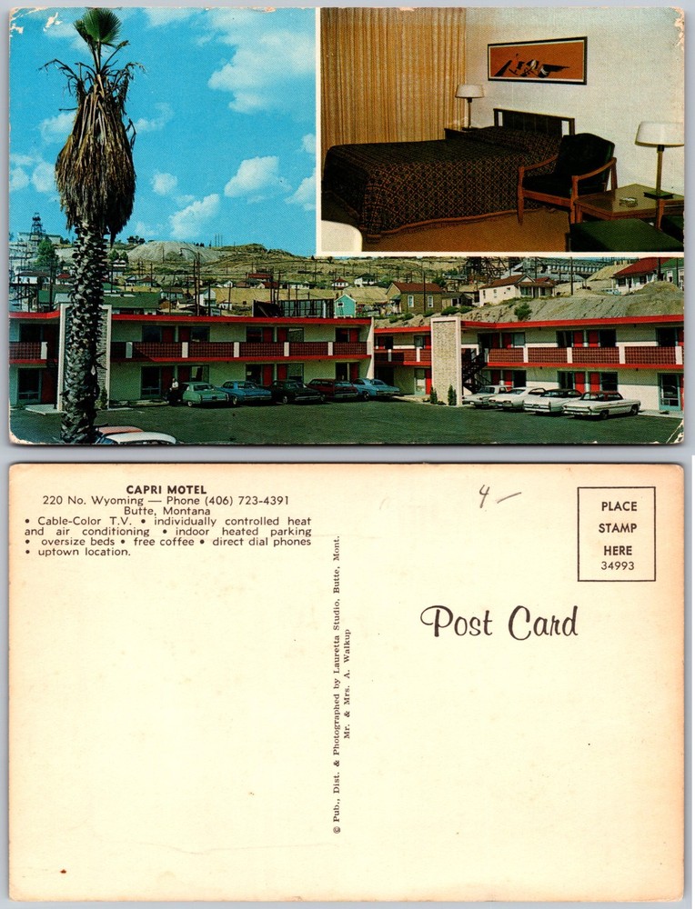 Capri Motel Sheridan Wyoming Postcard