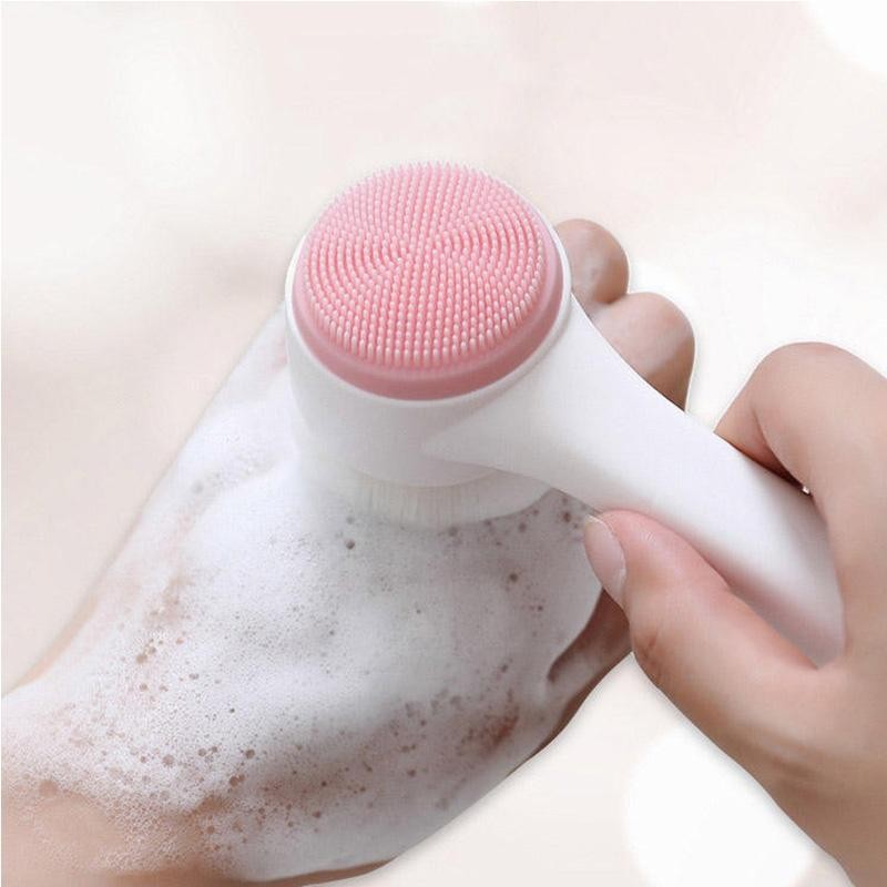 3d Double Silicone Facial Cleansing Brush Soft Exfoliating Massage Face Tool Uv