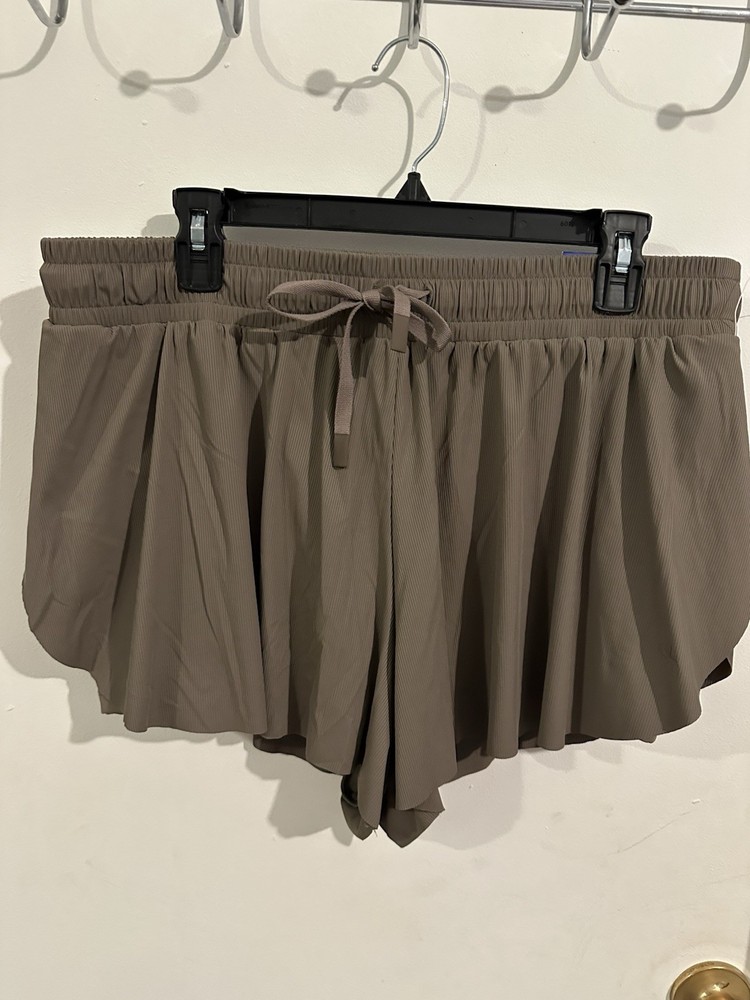 Joy Lab Women’s Brown Athletic Activewear Shorts L Drawstring Elastic Waist