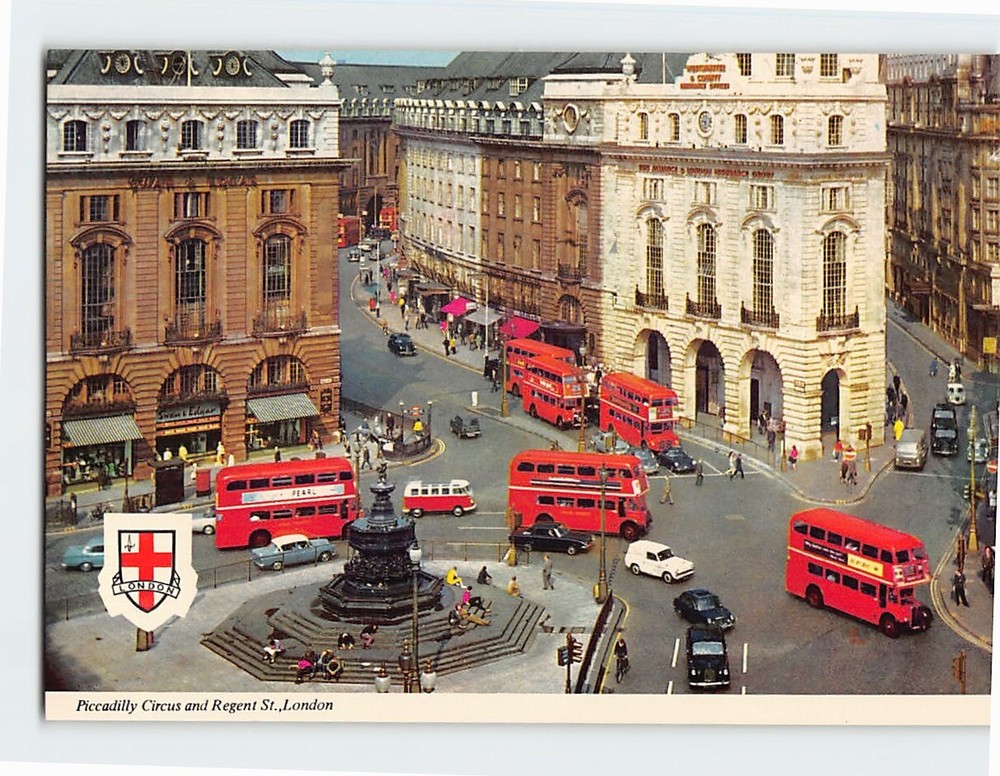 Postcard Piccadilly Circus & Regent Street London England