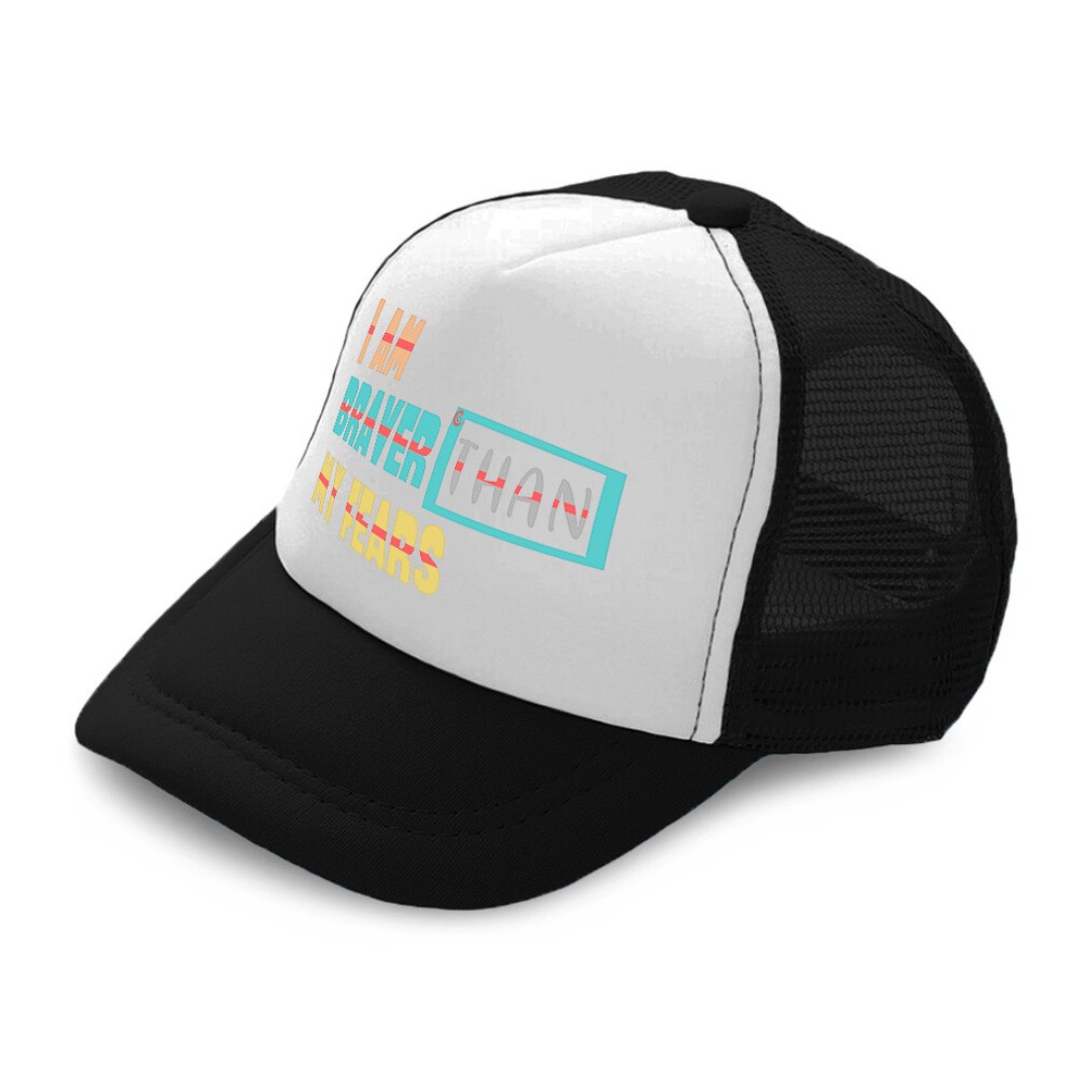 Kids Trucker Hat I Am Braver than My Fears Polyester Boys Caps & Girls Caps