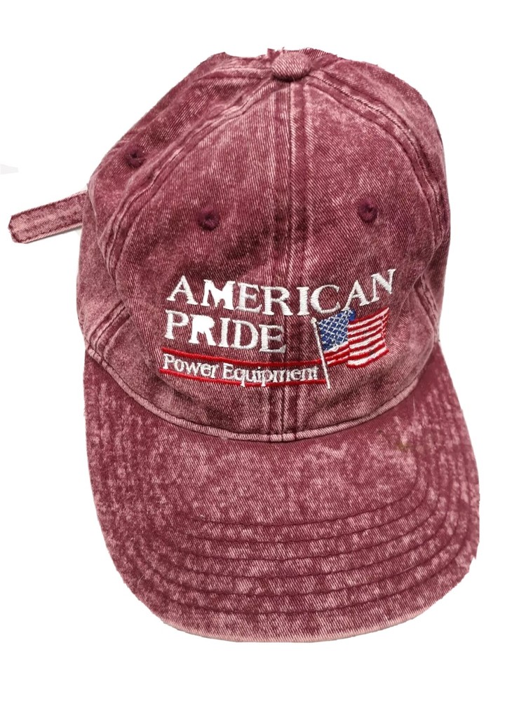 American Pride Power Equipment Hat Red White Flag Strapback Buckle OTTO