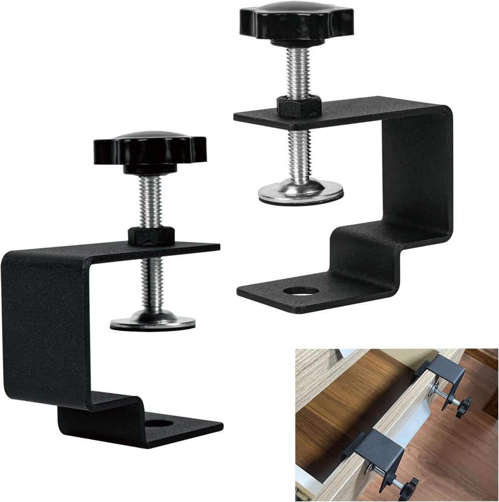 2Pcs Adjustable Drawer Front Installation Clamps Fixing Clips for Easy Setup
