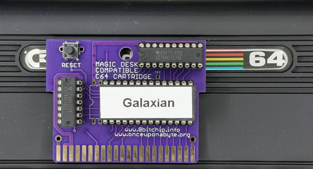 Commodore 64 Galaxian Game Cartridge C64 AtariSoft 1 or 2 Player