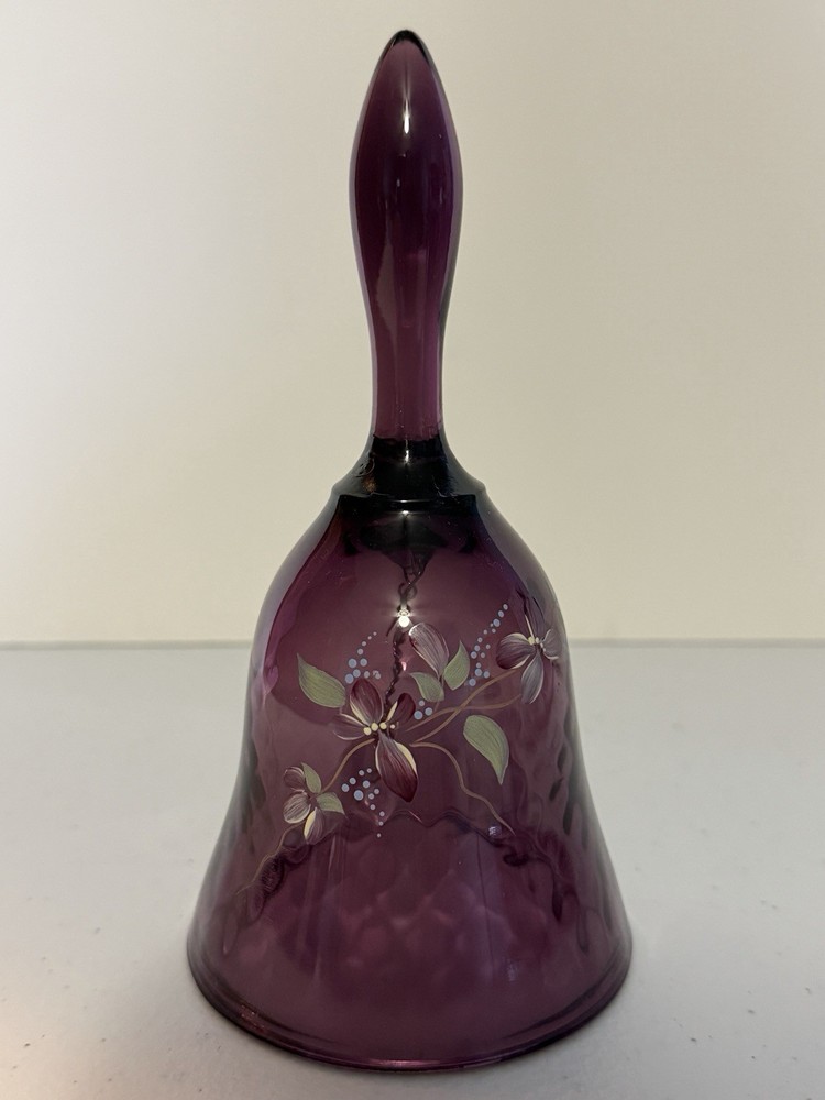 Fenton purple hand painted bell