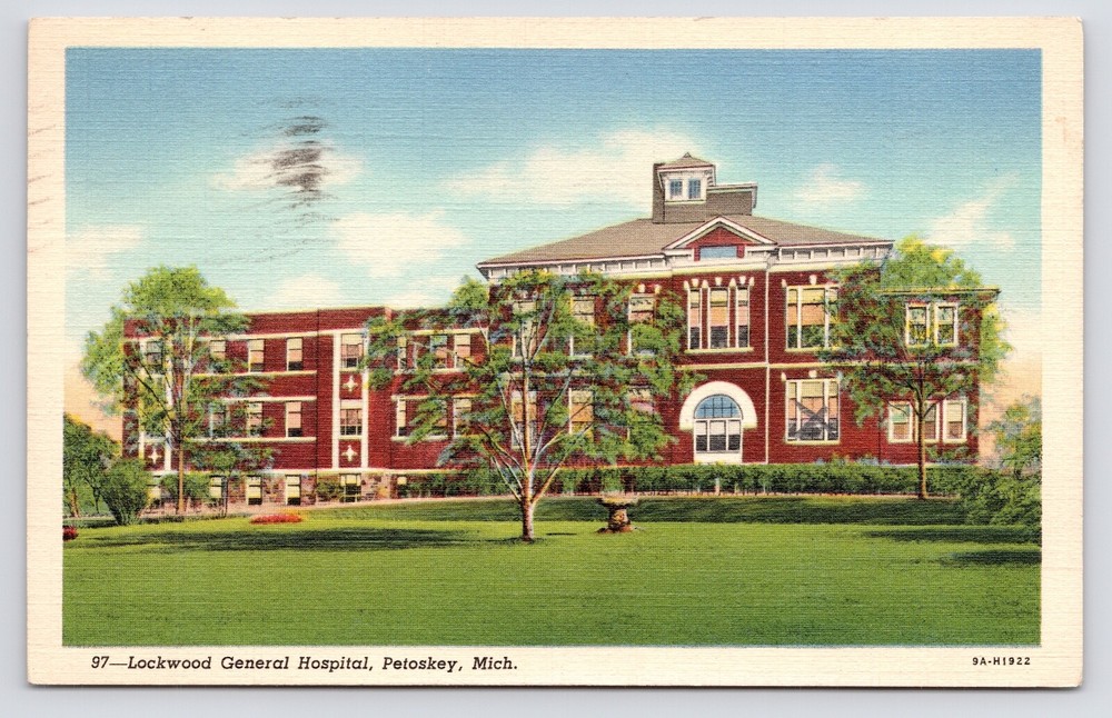 1940s~Petoskey Michigan MI~Lockwood General Hospital~Emmet County~VTG Postcard