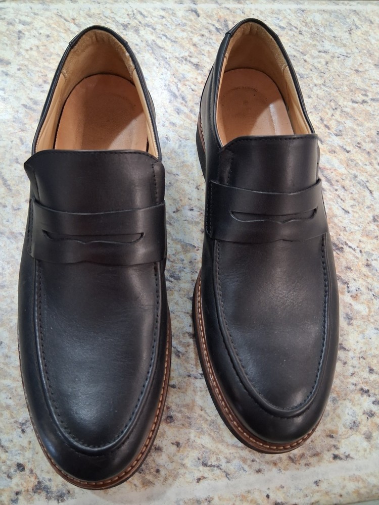 Samuel Hubbard Men's 10.5 M Penny Loafer Black Leather Shoe