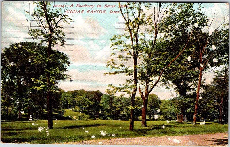 Postcard ROAD SCENE Cedar Rapids Iowa IA m/09 AL2524