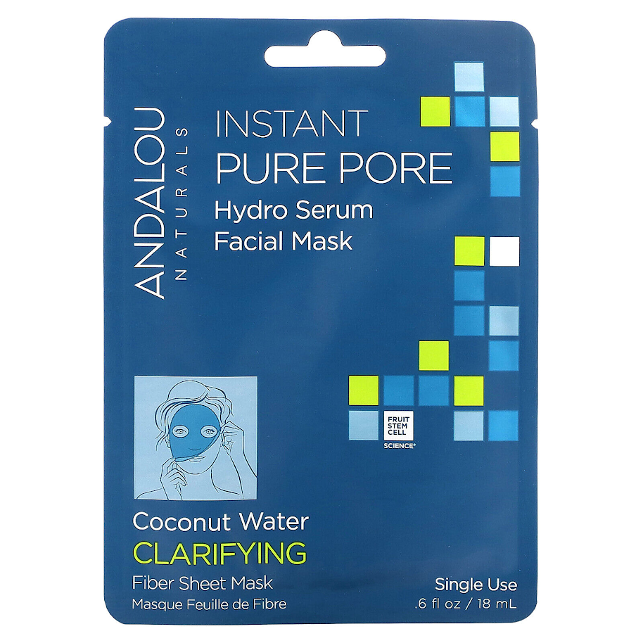 Andalou Naturals Instant Pure Pore Hydro Serum Facial Mask 9z
