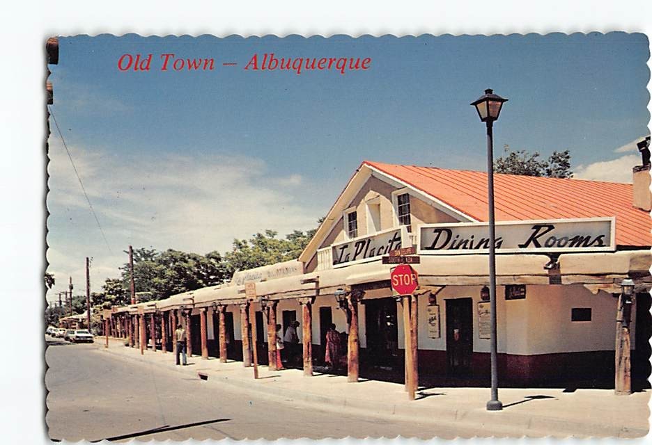 Postcard La Placita Dining Rooms Old Town Plaza Albuquerque New Mexico USA