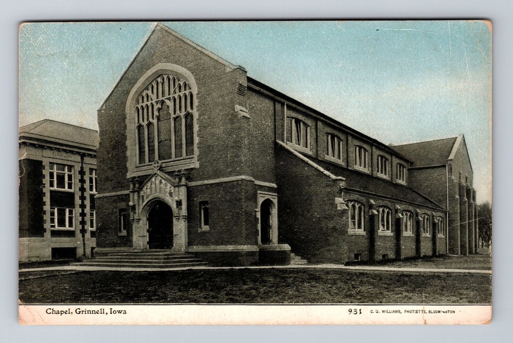 Antique Grinnell Iowa Panoramic Chapel View Vintage Postcard