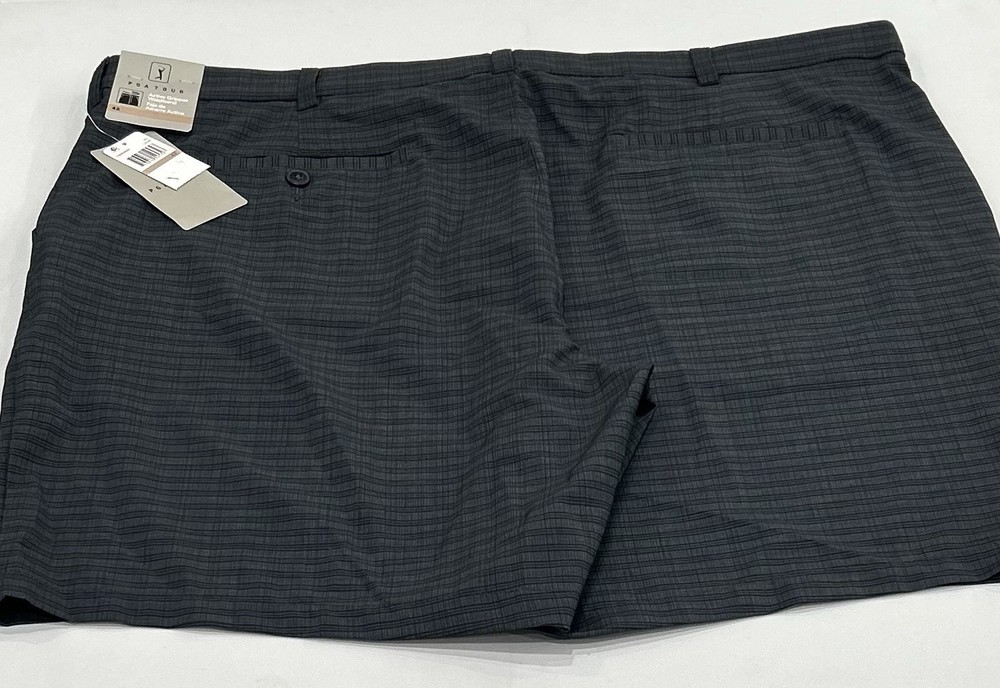 PGA Tour Men's Regular Fit Golf Shorts, Caviar, Size 42