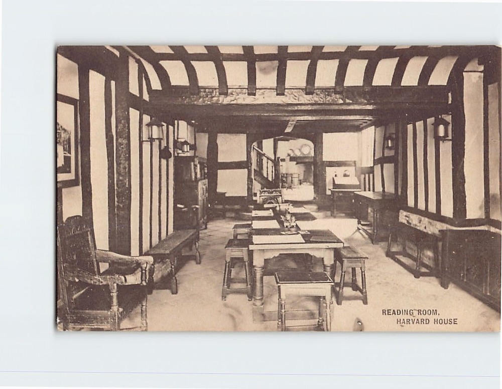 Postcard Reading Room Harvard House Stratford upon Avon England