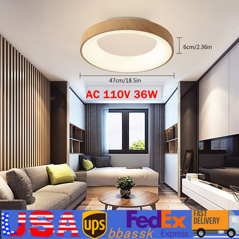 Modern Flush Mount LED Ceiling Light Acrylic Lampshade Indoor Chandelier Fixture