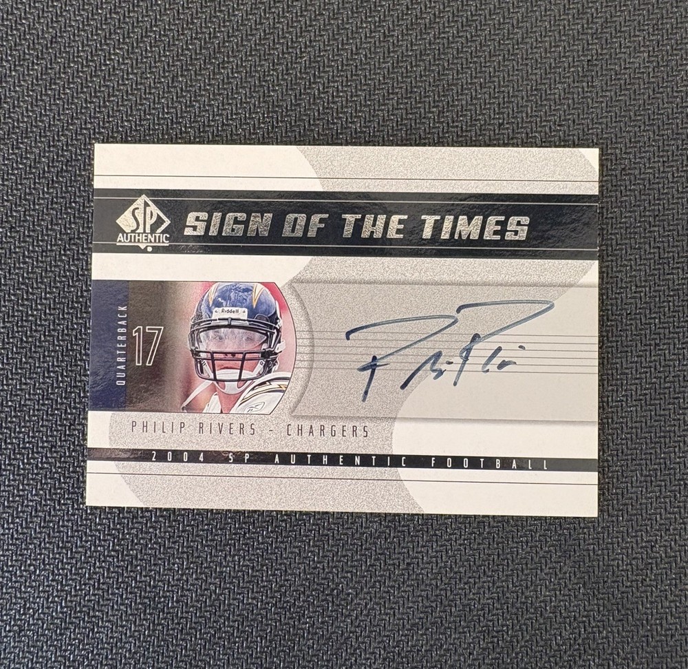 2004 SP Authentic Sign of the Times Philip Rivers Rookie Auto On Card - Chargers