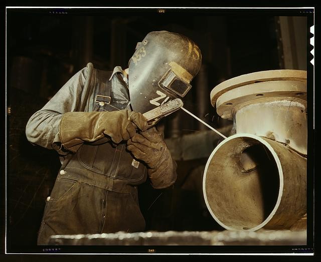 Chattanooga Tenn Welder Making Ship Boilers Combustion Engineering Co 1942