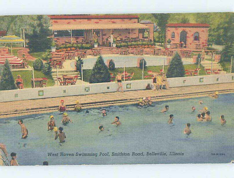 Pre-Chrome SWIMMING POOL Belleville - Near East St. Louis Illinois IL AH5861
