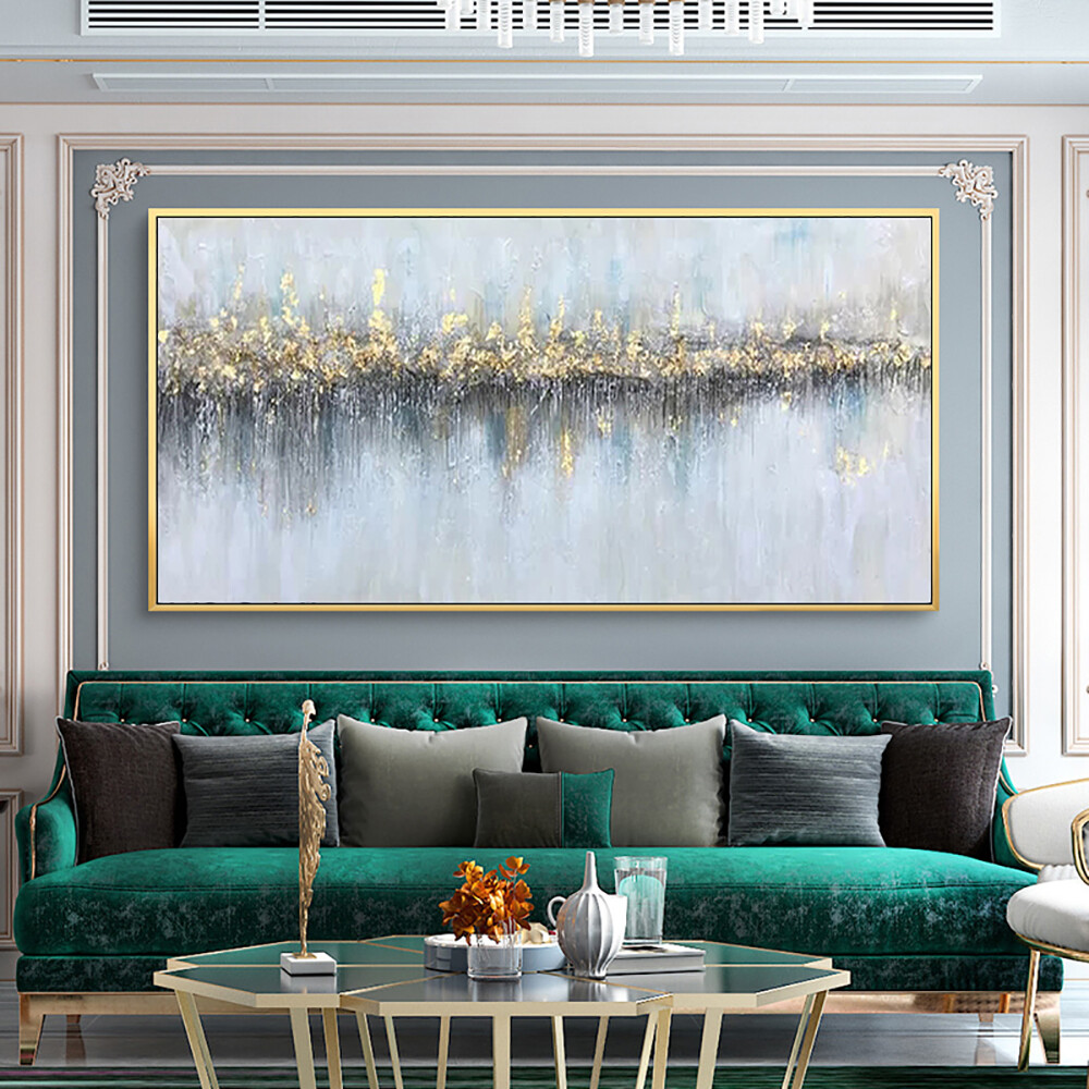 Abstract Wall Art Oil Painting Gold Foil On Canvas Hand Painted Modern Oil