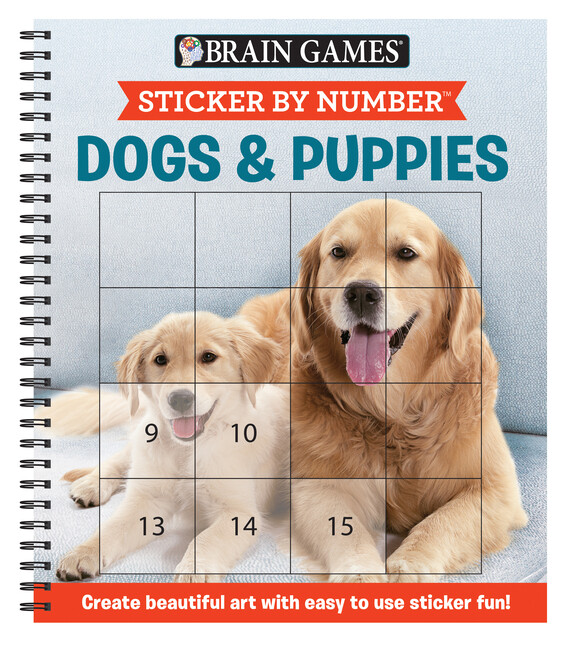 Brain Games - Sticker By Number: Dogs & Puppies (Square Stickers): Create B...