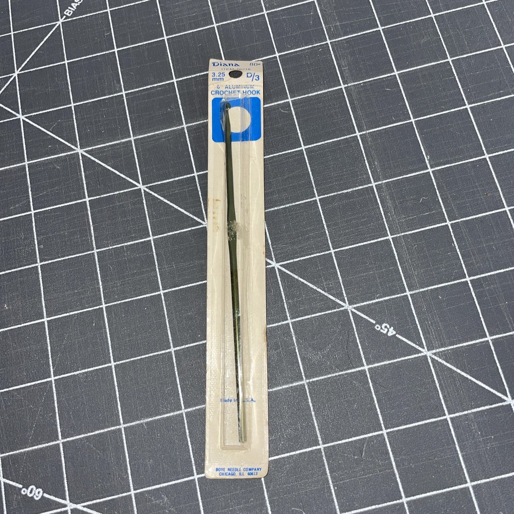 Vintage BOYE USA Size D/3 Aluminum Crochet Hook Needle New Old Stock