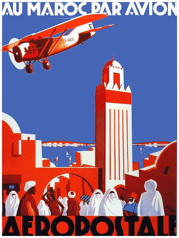 Decor Travel Poster.Fine Graphic Art Design.MOROCCO.Aviation Shop Wall Art.659