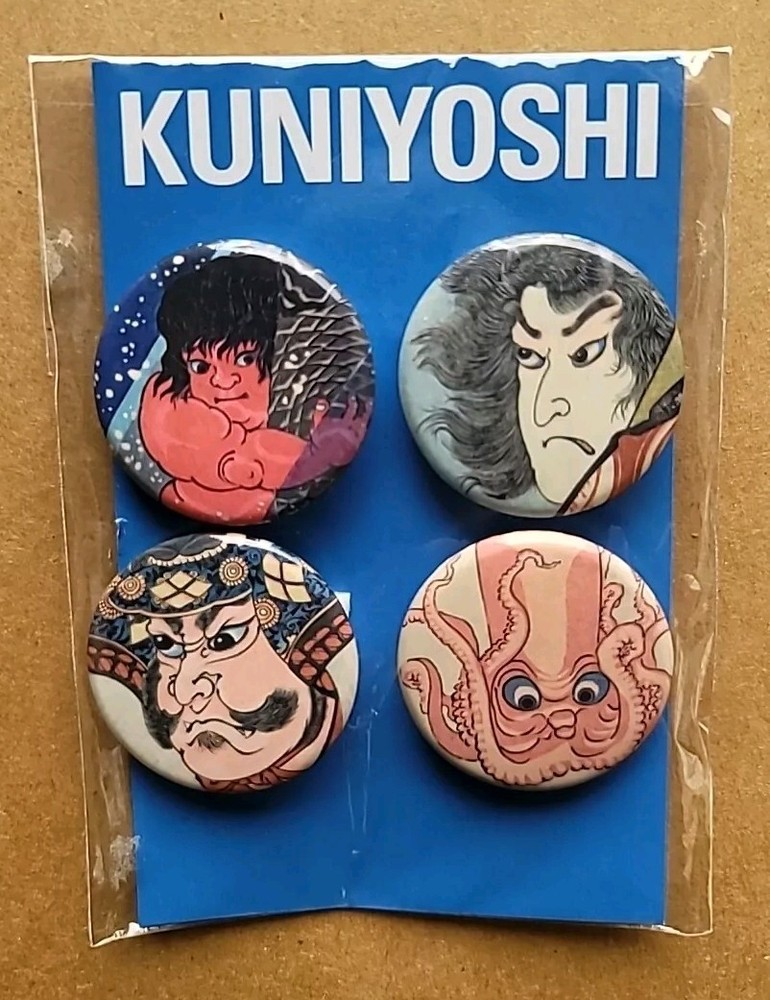Rare Utagawa Kuniyoshi Button Badge Set By ROYAL ACADEMY Of ARTS Mini Art Prints-image
