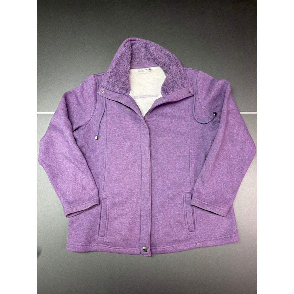 Croft & Barrow Women's Lavender Fleece Full-Zip Jacket Size XL